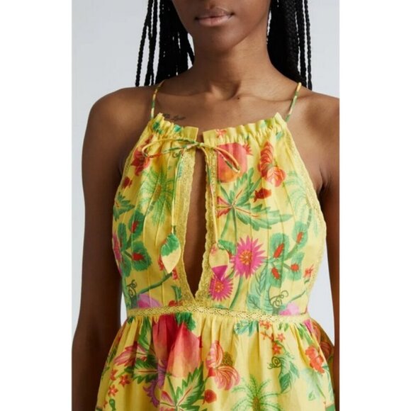 💕FARM RIO💕 Yellow Delicate Fruit Garden Sleeveless Blouse ~ Medium NWT - Picture 7 of 16